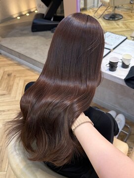 ロンド フィーユ(Lond fille) ブリーチなしチェリーブラウン髪質改善縮毛矯正酸性ストレート