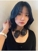 【miku/ブリーチ】夏のネイビーカラー/レイヤーボブ/くびれヘア