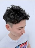 爽やかアップバング/ショートパーマ