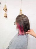 【新開】インナーカラー指名No.1のハイライトボブ