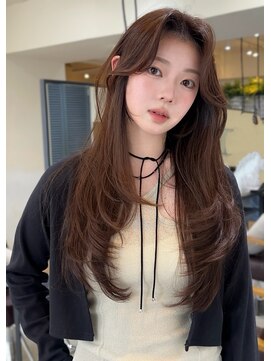 コート 青山(Cote) ロングレイヤー ハッシュカット 韓国レイヤー 流し前髪