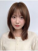 ミディアム　レイヤー　シースルーバング
