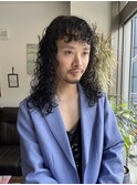 ぐるぐるロン毛パーマ