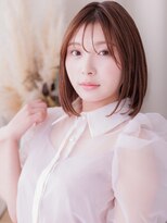 カバーヘア ブリス 志木南口駅前店(COVER HAIR bliss) 艶髪ピンクブラウンブリーチなし切りっぱなしボブレイヤー20代a