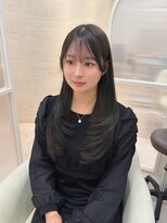ボンドストーリーノヴァ(Bond Story nova) 盛れるシースルーバング×オリーブグレージュ