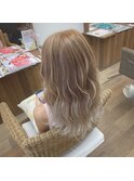 大人可愛いホワイトバレイヤージュ×ハイライトカラー×透明感