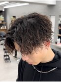 強め縦落ち  センターパート
