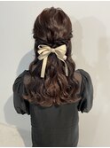 波巻きハーフアップ