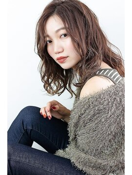 オーバーヘアー 所沢店(over hair) 【over hair】 ウェーブミディアムスタイル