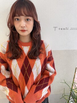 トゥーリ 二日市店(tuuli) 大人女性☆艶レイヤー前髪ピンクベージュ 髪質改善 縮毛矯正