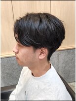 ニアウ 高崎店(Niau)&nbsp;メンズセンターパートニュアンスパーマナチュラル群馬高崎眉毛