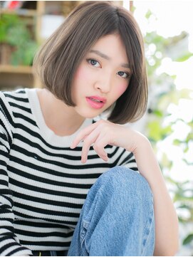 カバーヘア ブリス 大宮西口(COVER HAIR bliss) 艶髪グレージュカラー透明感切りっぱなしボブh3大宮20代30代40代