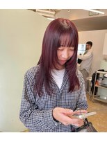 ユー(yew)&nbsp;チェリーカラー+顔周りカット