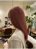 髪質改善カラー+ケアブリーチ+ダブルカラー+ピンクブラウン