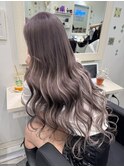 パープルグレージュ×シールエクステ