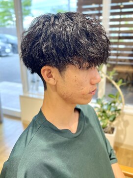 デプト(DEPT.) ツイストスパイラルパーマフェードマッシュメンズパーマ眉毛