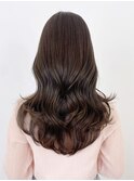 グレージュロングくびれヘア韓国ヘア顔周りレイヤー_ba516153