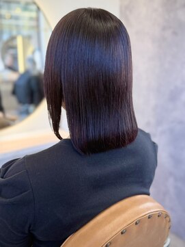 カノエ 福岡香椎店(canoe) カシスラベンダー 寒色カラー 髪質改善ストレート 艶髪 ボブ