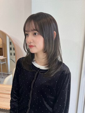ミディアムレイヤー/暗髪/韓国/広島/袋町