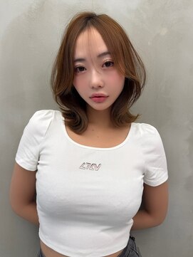 ロンドルーチェ 心斎橋(Lond luce) 小顔ボブ×ハイトーン×オリーブグレー[心斎橋/髪質改善]