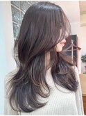 ハイライトバレイヤージュダブルカラーレイヤーカット20代30代