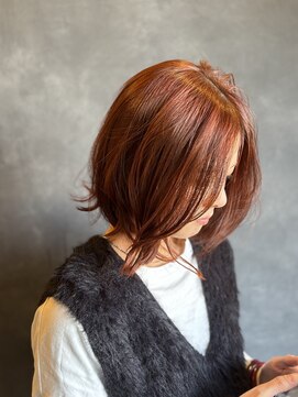 ジッピーオブトータルビューティ(Zippy of total beauty) 深みオレンジの抜け感切りっぱなしボブ