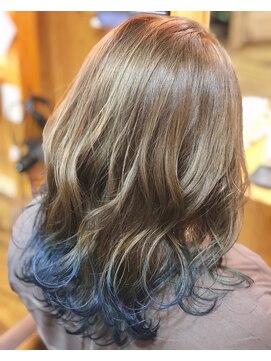 ララテラス(LaLa Terrace) アッシュグレージュ×インディゴブルーグラデーション