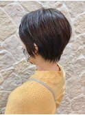 チャコールグレー/ビターショコラ/束感ショート