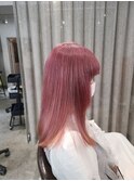 20代30代40代ピンク髪質改善カラー艶感ストレート
