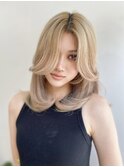 顔周りレイヤーカットハイトーンケアブリーチブランド髪質改善