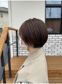 丸みショート×ほんのりピンクベージュ