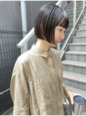 ミニボブ/グレージュ/地毛風/暗髪/切りっぱなしボブ/横浜