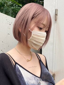 カラースタンド(COLOR STAND) 佐賀カラーレイヤー切りっぱなしボブケアブリーチハイトーン韓国