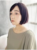 ワンカールの動きが可愛いナチュラル艶ボブスタイル