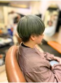透明感グリーン×コンパクトショート