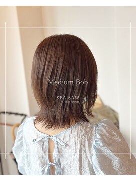 シーソー(SEA SAW) 外ハネミディアムヘア/ローボブ/ナチュラルブラウン