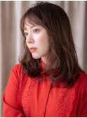 □マロンベージュくせ毛風抜け感毛先パーマ405-4川口30代40代