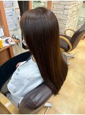 縮毛矯正髪質改善透明感ストレートロングブラウン20代30代