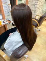 ヒラトヤ 肴町店 縮毛矯正髪質改善透明感ストレートロングブラウン20代30代