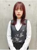 ワインレッドx韓国レイヤー