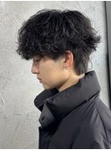MEN’S HAIR/シャドウパーマ/刈り上げセンターパート/群馬高崎