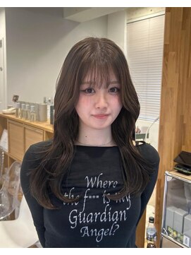 ネオリーブウリ 二子玉川店(Neolive uri) ミディアムヘア暗めカラーデザインカラーフェイスフレーミング