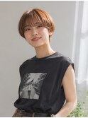 ハイトーンカラー/シースルーバング/マッシュショート