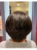 【髪質改善】50代カットカラーポイントパーマのお客様