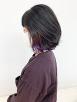 クオリス 上板橋店(QUALIS)&nbsp;大人インナーカラー★30代/40代/外ハネボブ/鬼滅カラー/ムラサキ