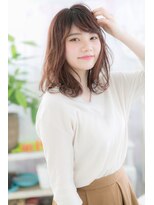 ミック ヘアアンドメイク アップ 駒込店(miq Hair&Make up) ゆるやかカール暖色系カラーモテミディ♪