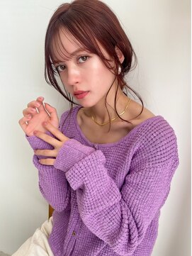 グリーン(green) ゆるアレンジ　シースルーバング　bymisaki