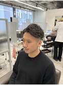 外人風リバースパーマ×フェード0.4mm/0.5mm