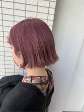 ヘアサロンエム 川越(HAIR SALON M) 韓国外ハネボブ ピンクベージュ
