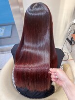 縮毛矯正×チェリーブラウン